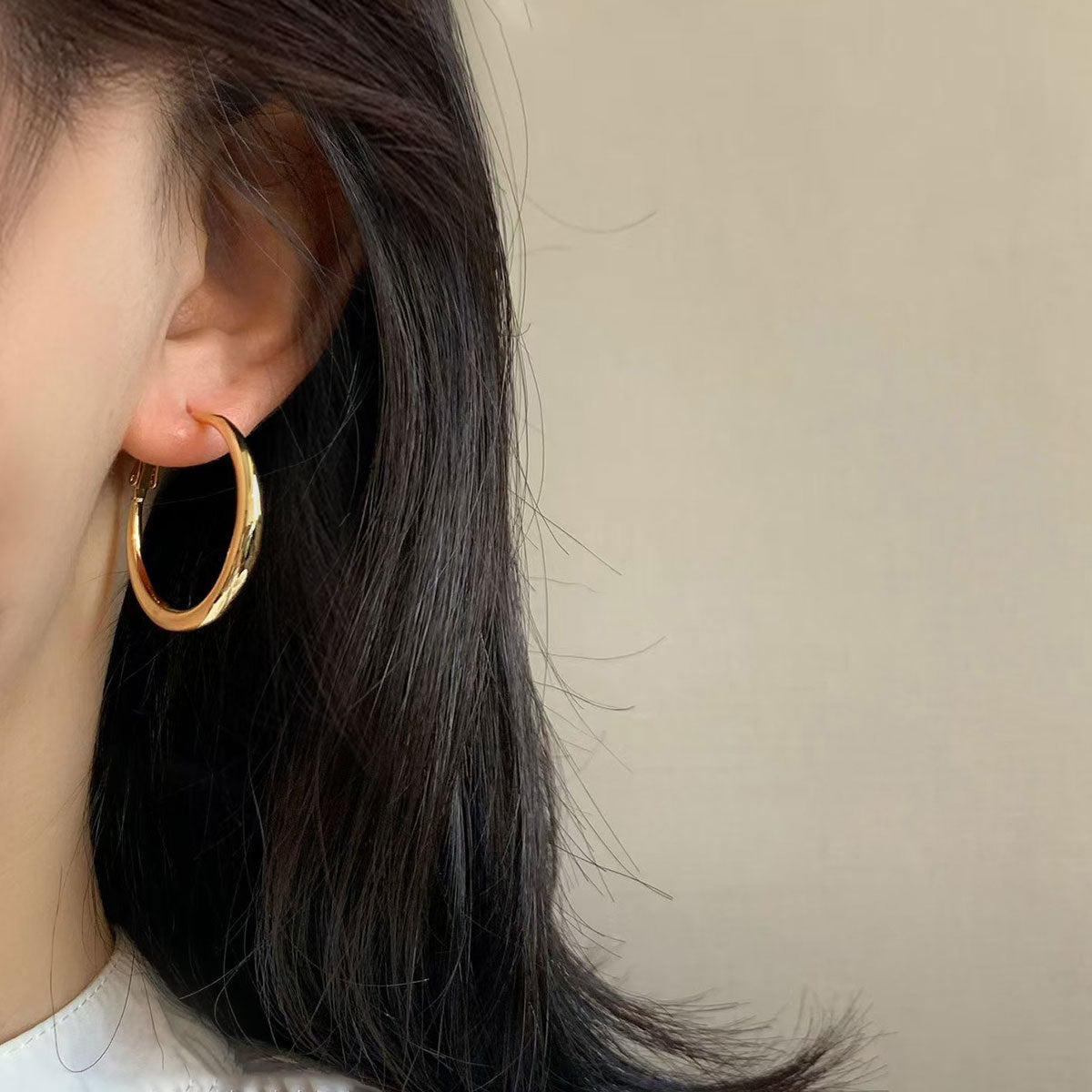 Wholesale Minimalist geometric metal hoop earrings